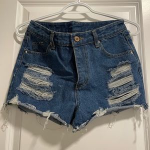 High Rise Denim Short